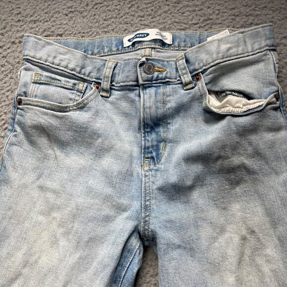 Old Navy Jeans Teens Size 14 Blue Distressed Light Wash Built in Flex - Picture 10 of 14